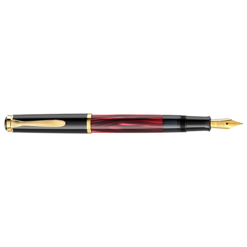 SE CLASSIC M200 RED MARBLED FOUNTAIN PEN M IN GIFT BOX