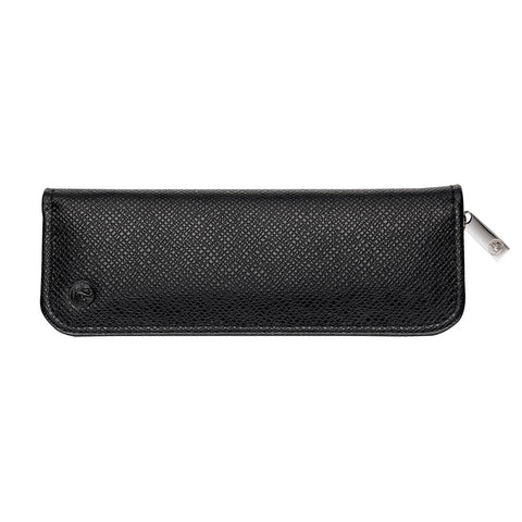 ELEGANT LEATHER POUCH TGX2Z BLACK-ENGRAIN
