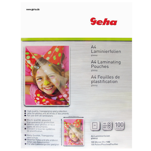 LAMINATING POUCH A4 220 X 310MM 100 MICRON 100SHTS