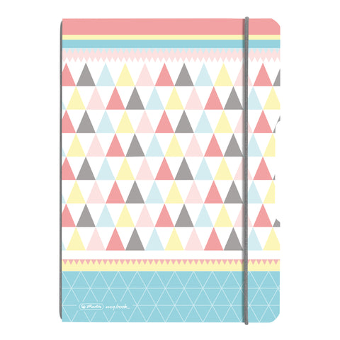 NOTEBOOK FLEX PP A4 2X40 RULED + SQUARED GRAPHIC PASTELS MIX