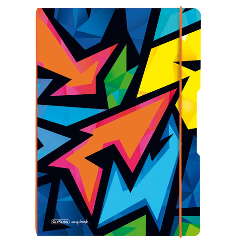 NOTEBOOK FLEX PP A4 2X40RUL.+SQU. NEON ART MY.BOOK