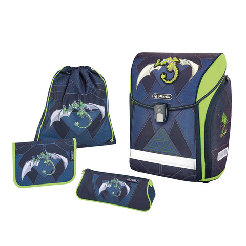 SCHOOLBAG MIDI PLUS GREEN ROBO DRAGON
