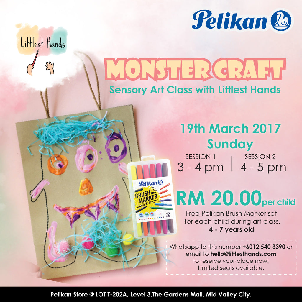 "MONSTER CRAFT" SENSORY ART CLASS BY LITTLEST HANDS AT PELIKAN STORE