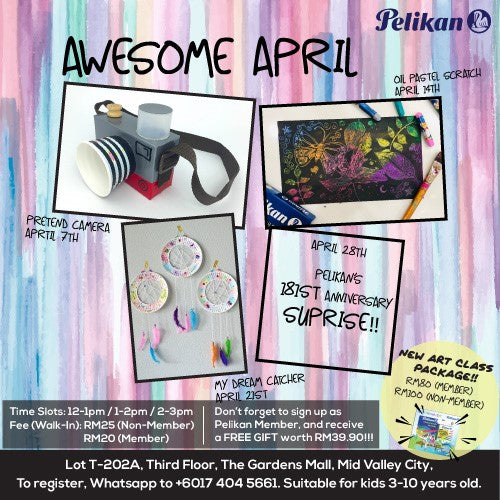 AWESOME APRIL ART CLASSES