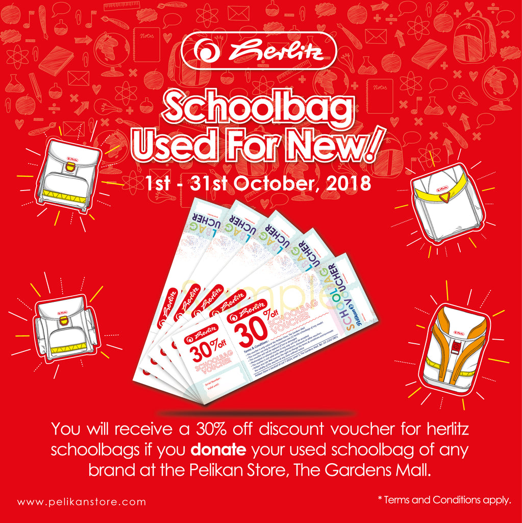 PELIKAN STORE'S SCHOOLBAG USED FOR NEW CHARITY DRIVE 1 - 31 OCTOBER 2018