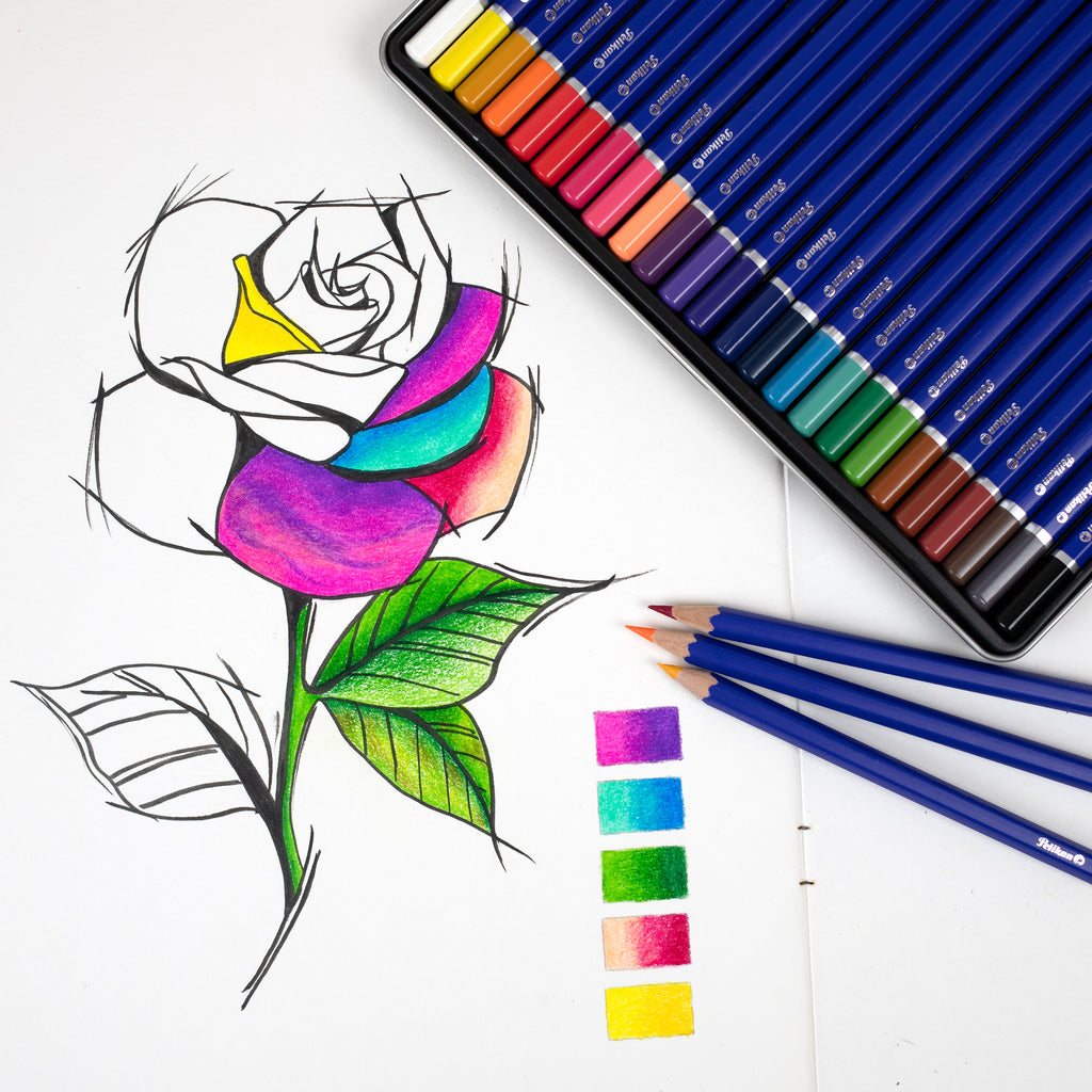 PREMIUM COLOURED PENCILS 24 COLOURS IN TIN CASE