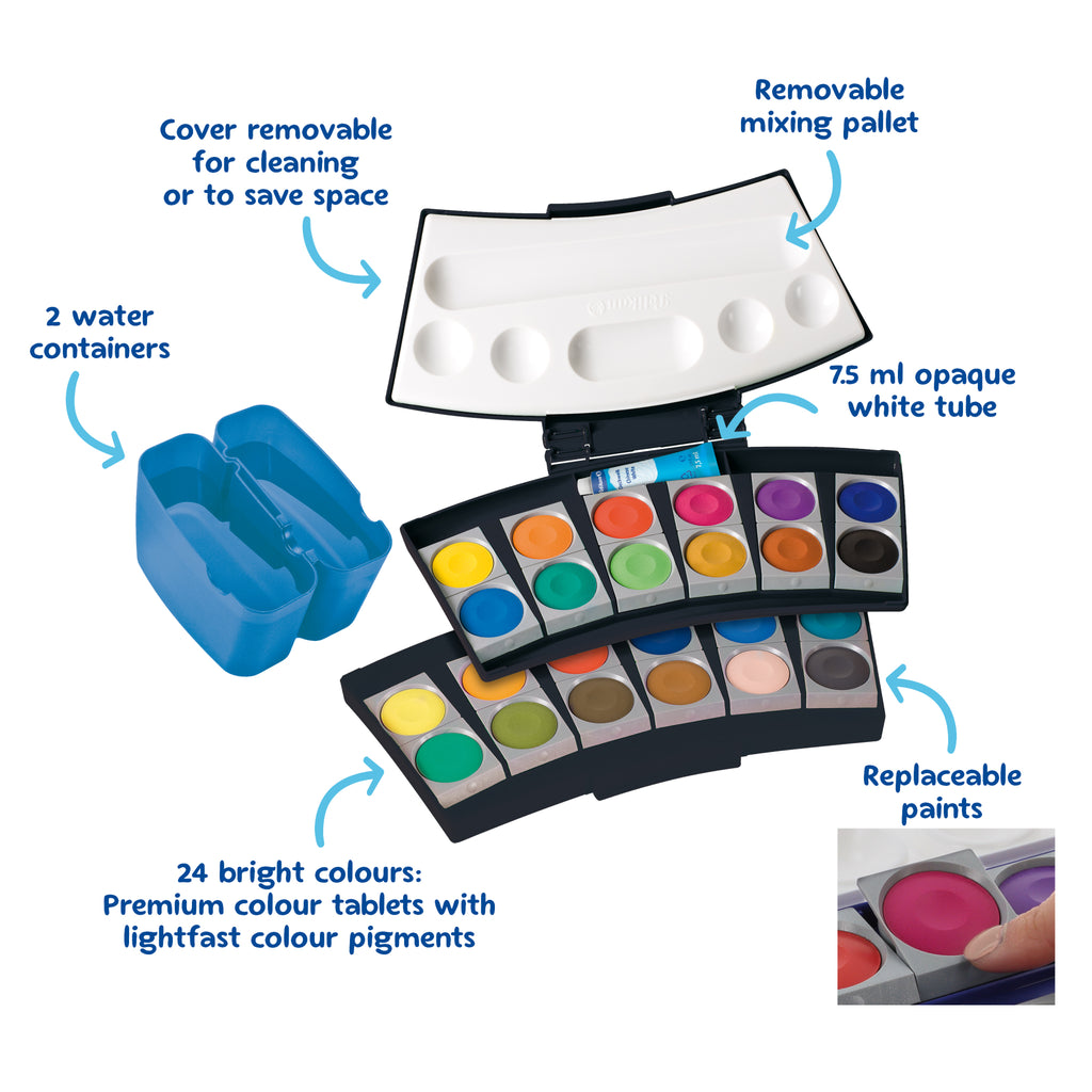 PAINTBOX PROCOLOR BLACK BLUE 24 COLOURS