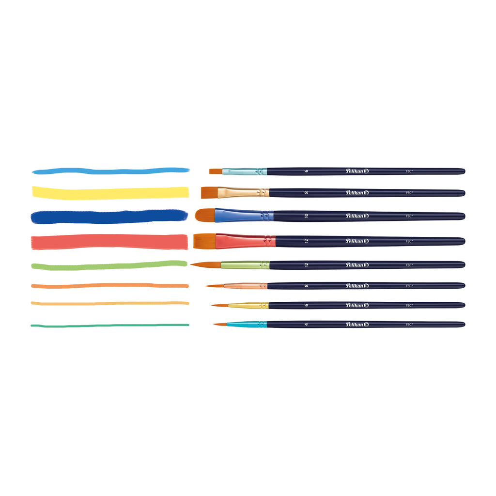 BRUSHES SET PREMIUM WITH 8 SYNTHETIC BRUSHES