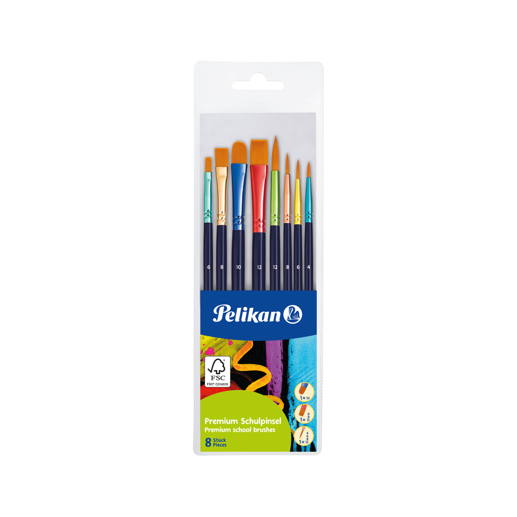 BRUSHES SET PREMIUM WITH 8 SYNTHETIC BRUSHES