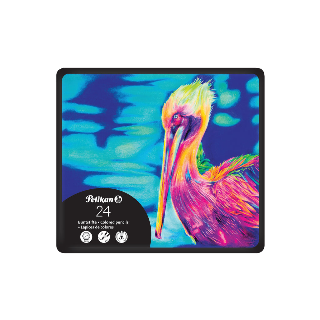 PREMIUM COLOURED PENCILS 24 COLOURS IN TIN CASE