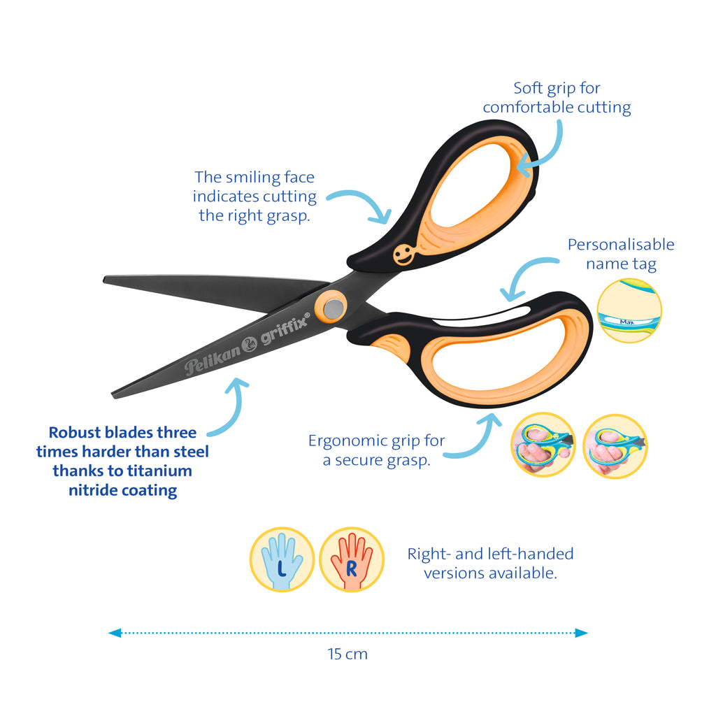 GRIFFIX SCISSORS NEON BLACK LEFT HAND BLISTER