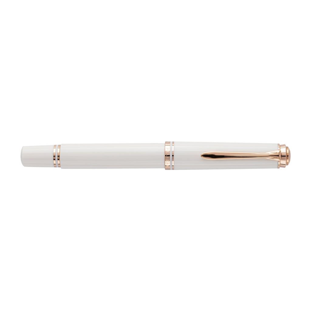 SE SOUVERÄN M600 WHITE AND ROSE GOLD FP F NIB IN GIFT BOX