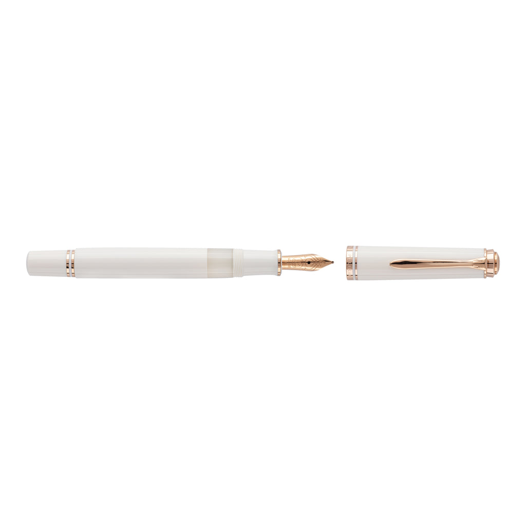 SE SOUVERÄN M600 WHITE AND ROSE GOLD FP F NIB IN GIFT BOX