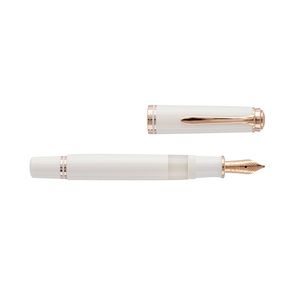 SE SOUVERÄN M600 WHITE AND ROSE GOLD FP F NIB IN GIFT BOX