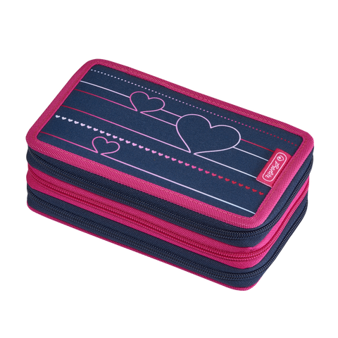 TRIPLE PENCIL CASE 31 PCS. HEARTBEAT