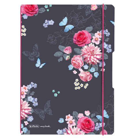 NOTEBOOK FLEX A4 2X40RUL + SQUARE LADYLIKE FLOWERS