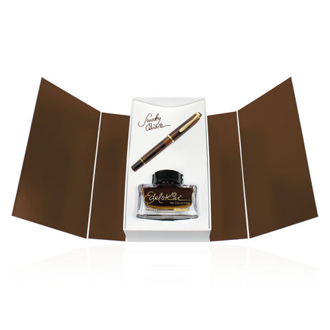 SE CLASSIC SET M200 SMOKY QUARTZ FOUNTAIN PEN B + EDELSTEIN INK IN GIFT BOX