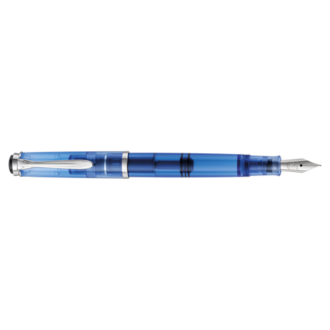 SE CLASSIC M205 DEMONSTRATOR TRANSPARENT BLUE FOUNTAIN PEN F