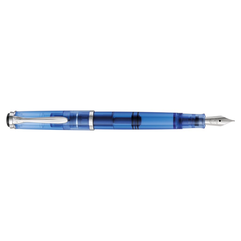 SE CLASSIC M205 DEMONSTRATOR TRANSPARENT BLUE FOUNTAIN PEN B