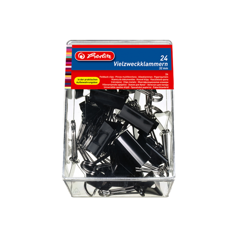 FOLD BACK CLIPS 32MM 24PCS/BOX BLACK
