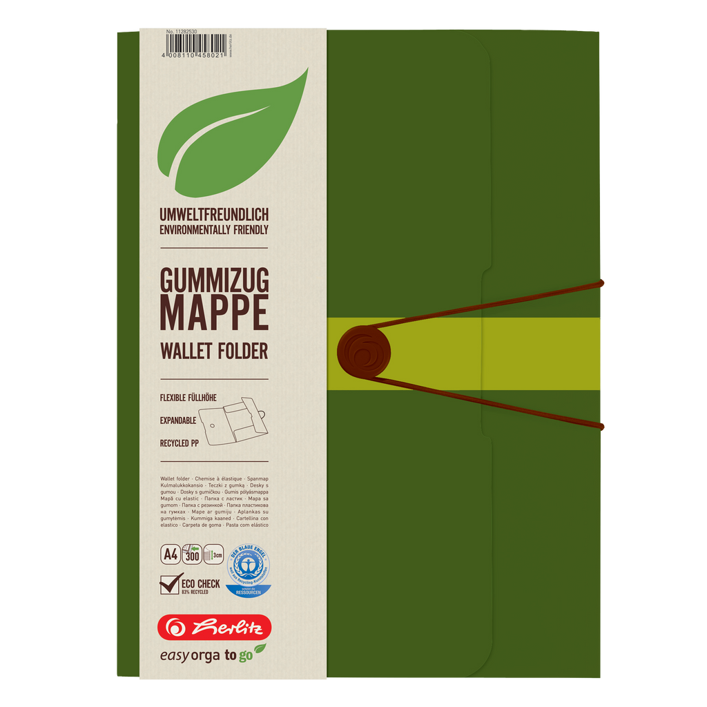 WALLET FOLDER RECYCLING PP A4 DARK GREEN