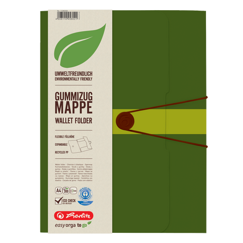 WALLET FOLDER RECYCLING PP A4 DARK GREEN