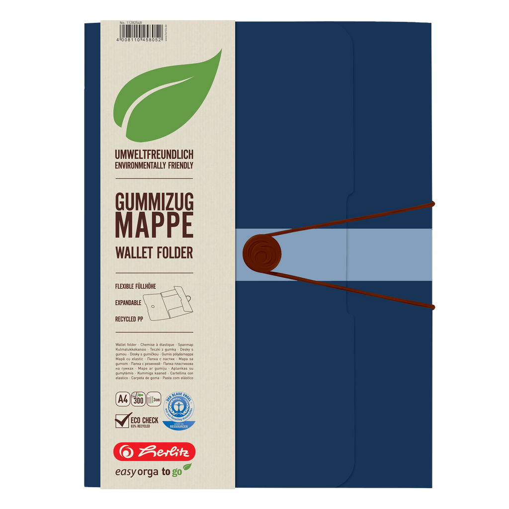 WALLET FOLDER RECYCLING PP A4 DARK BLUE