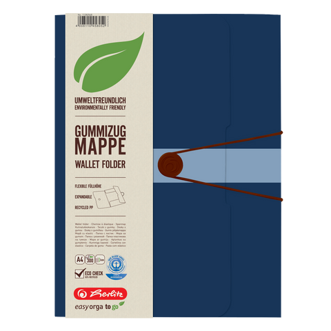 WALLET FOLDER RECYCLING PP A4 DARK BLUE