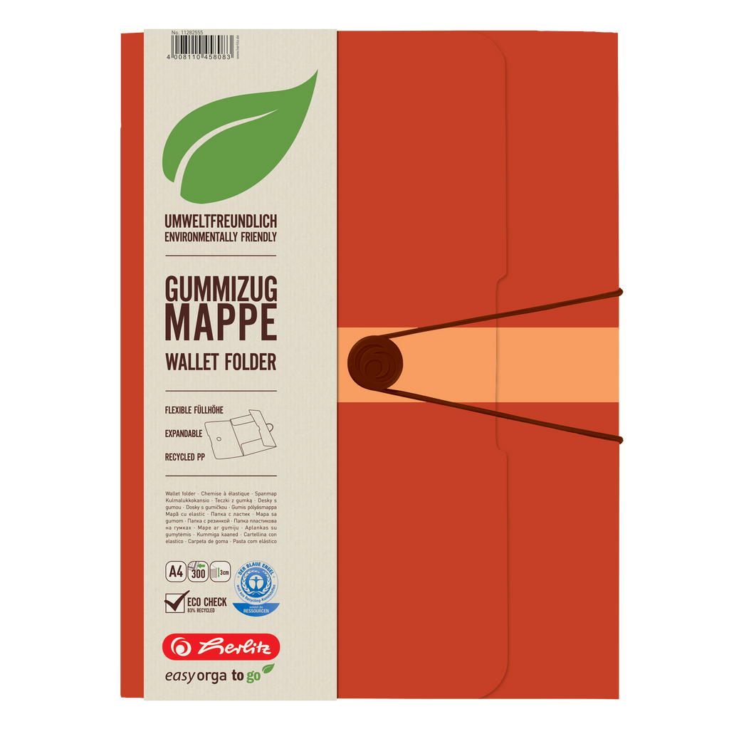 WALLET FOLDER RECYCLING PP A4 ORANGE