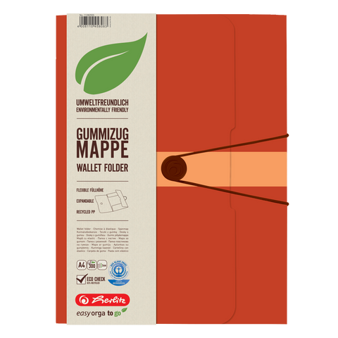 WALLET FOLDER RECYCLING PP A4 ORANGE