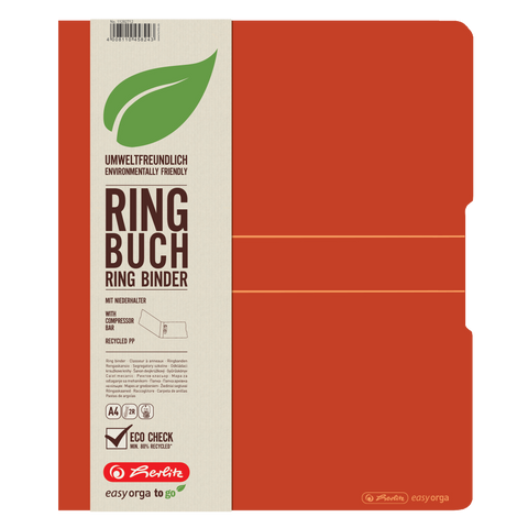 2 RING BINDER RECYCLING PP A4 25MM ORANGE