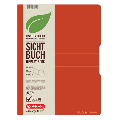 DISPLAY BOOK RECYCLING A4/20 ORANGE