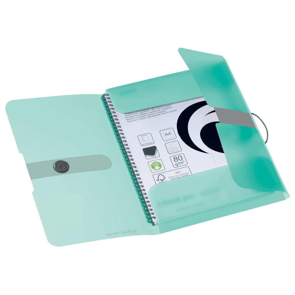 WALLET FOLDER PASTELS PP A4 MINT TRANSP. TO GO