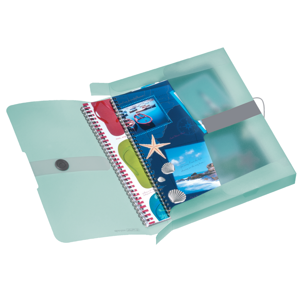 DOCUMENT BOX PASTELS PP A4 MINT TRANSP. TO GO