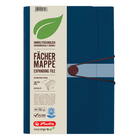 EXPANDING FILE RECYCLING PP 12 PARTS DARK BLUE