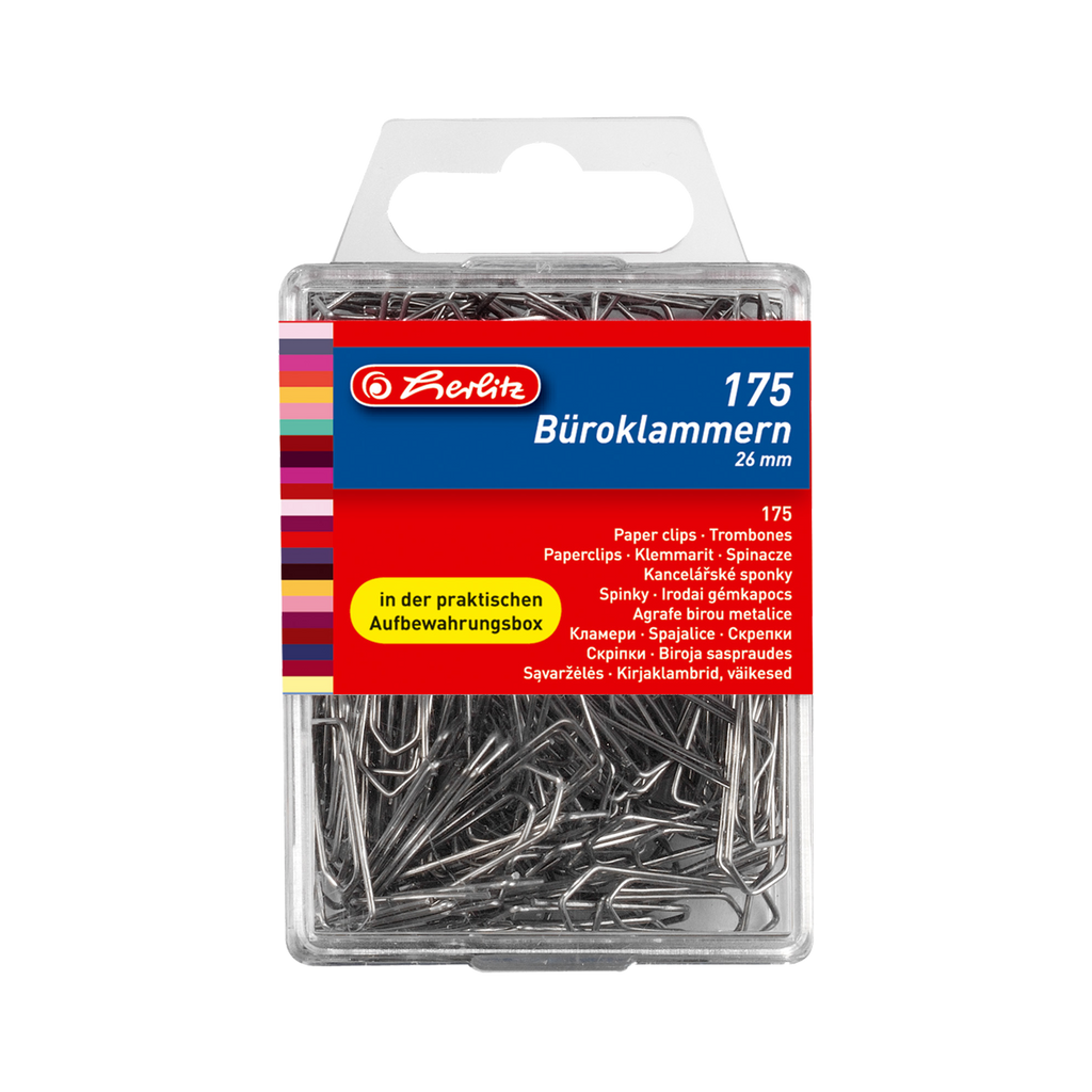 PAPER CLIPS 26MM 175PCS/BOX ZINC COATED