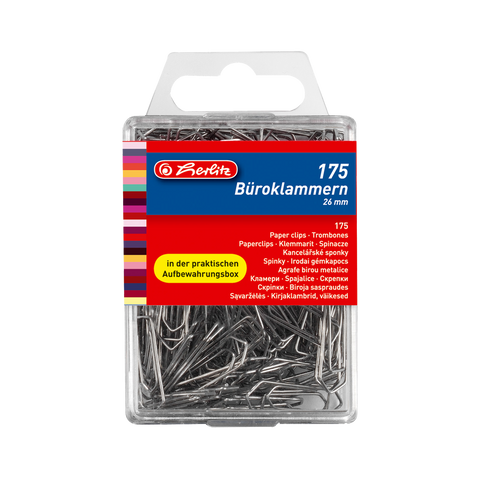PAPER CLIPS 26MM 175PCS/BOX ZINC COATED