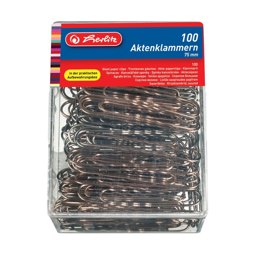 GIANT PAPER CLIPS 75MM 100PCS/BOX CORRUG.COPPER