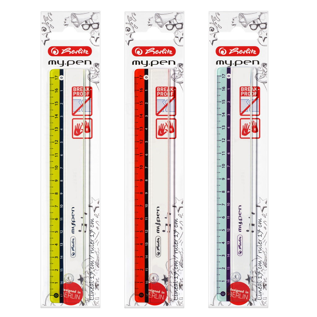 RULER MY.PEN 17CM PLASTIC