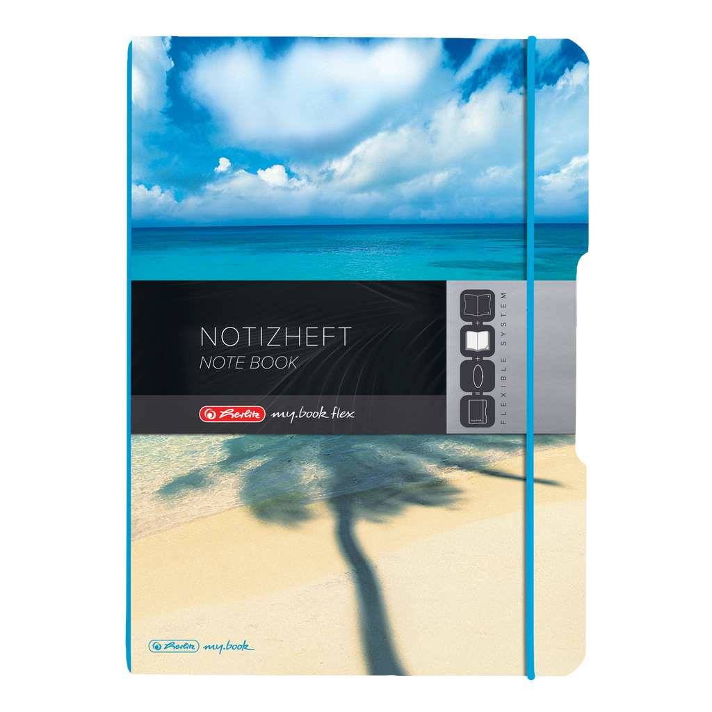 NOTEBOOK FLEX A4 2X40 RULED + SQUARED PALM TREE