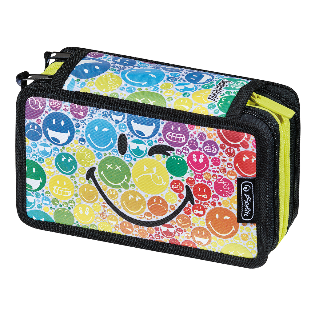 TRIPLE PENCIL CASE 31PCS. SMILEYWORLD RAINBOW