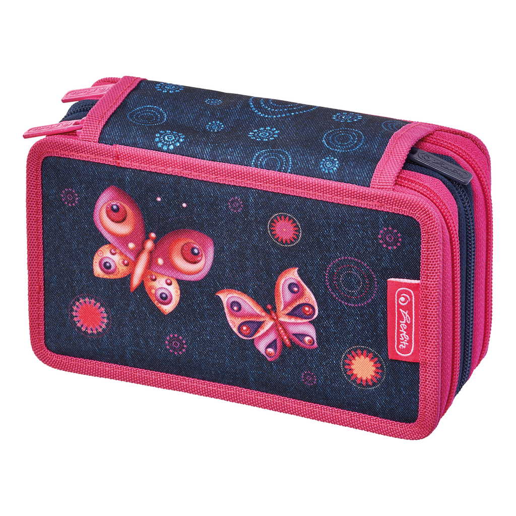TRIPLE PENCIL CASE 31 PCS. BUTTERFLY DREAMS