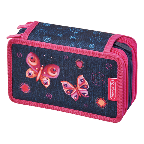 TRIPLE PENCIL CASE 31 PCS. BUTTERFLY DREAMS