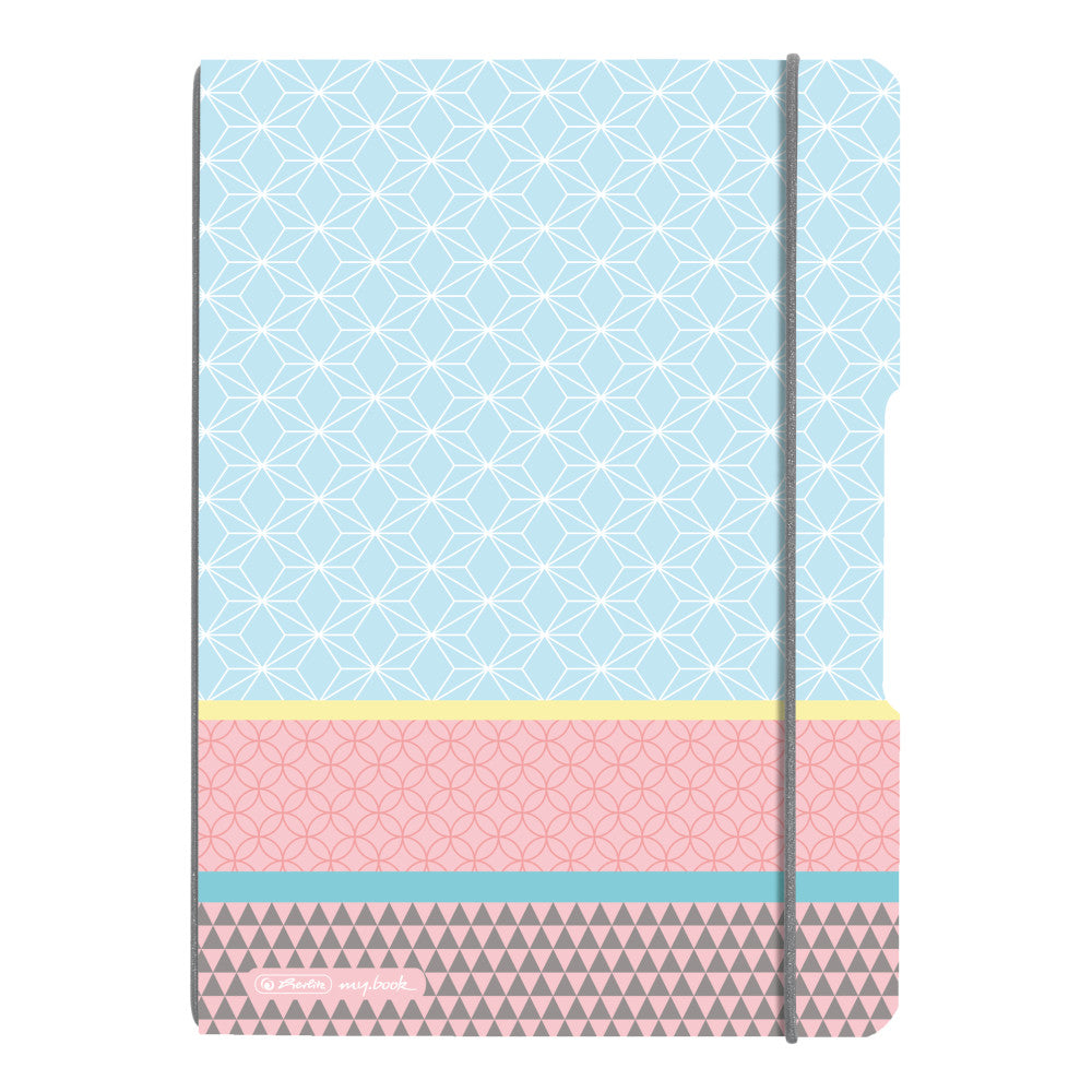 NOTEBOOK FLEX PP A4 2X40 RULED + SQUARED GRAPHIC PASTELS BLUE