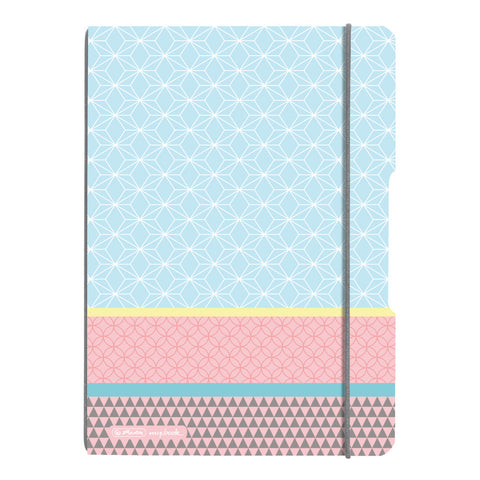 NOTEBOOK FLEX PP A4 2X40 RULED + SQUARED GRAPHIC PASTELS BLUE