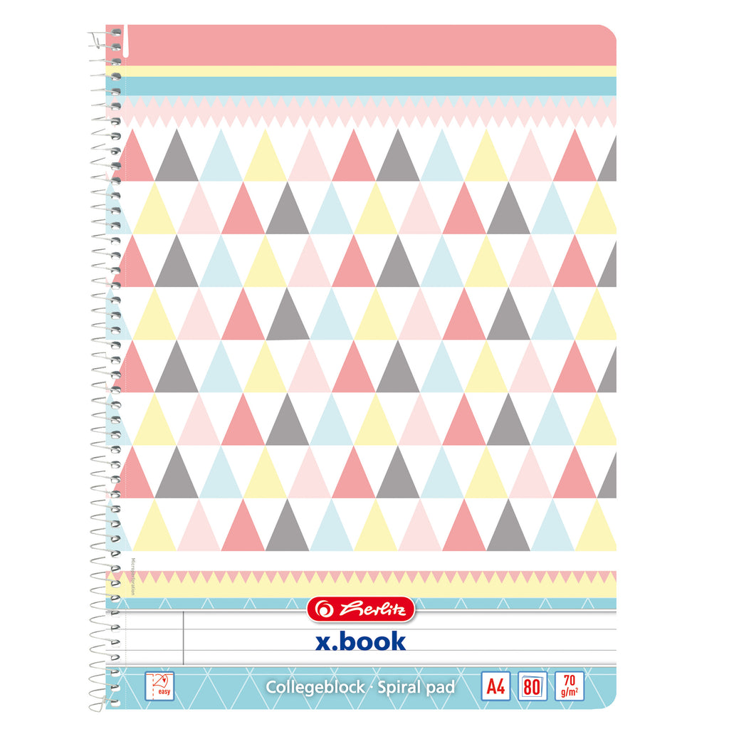 SPIRAL PAD A4/80 GRAPHIC PASTELS MIX