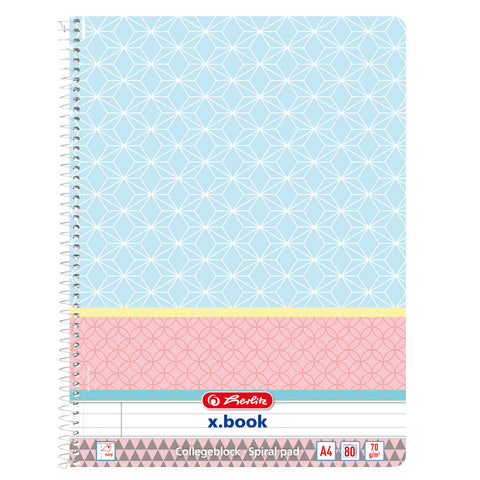 SPIRAL PAD A4/80 GRAPHIC PASTELS BLUE