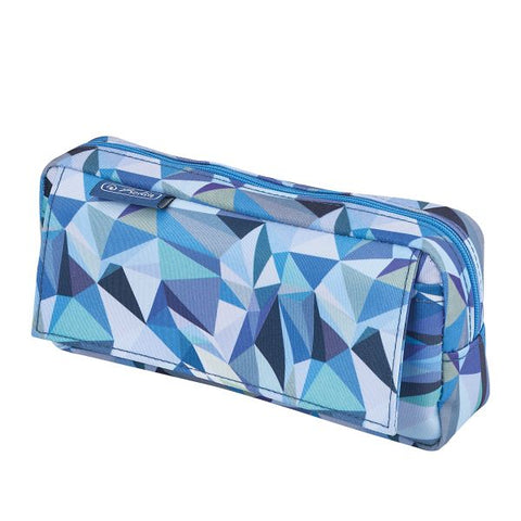 PENCIL POUCH 1 POCKET WILD ANIMALS BLUE
