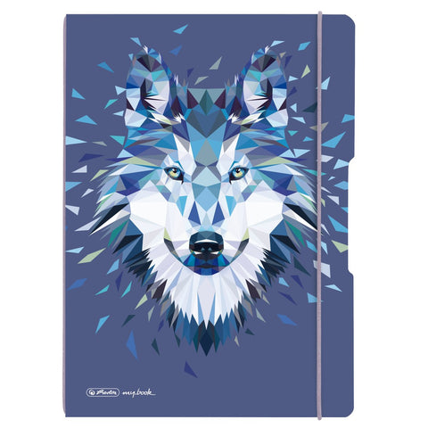 NOTEBOOK FLEX PP A4 2X40RUL.+SQU. WILD ANIMALS WOLF MY.BOOK