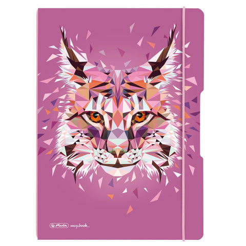 NOTEBOOK FLEX PP A4 2X40RUL.+SQU. WILD ANIMALS LYNX MY.BOOK
